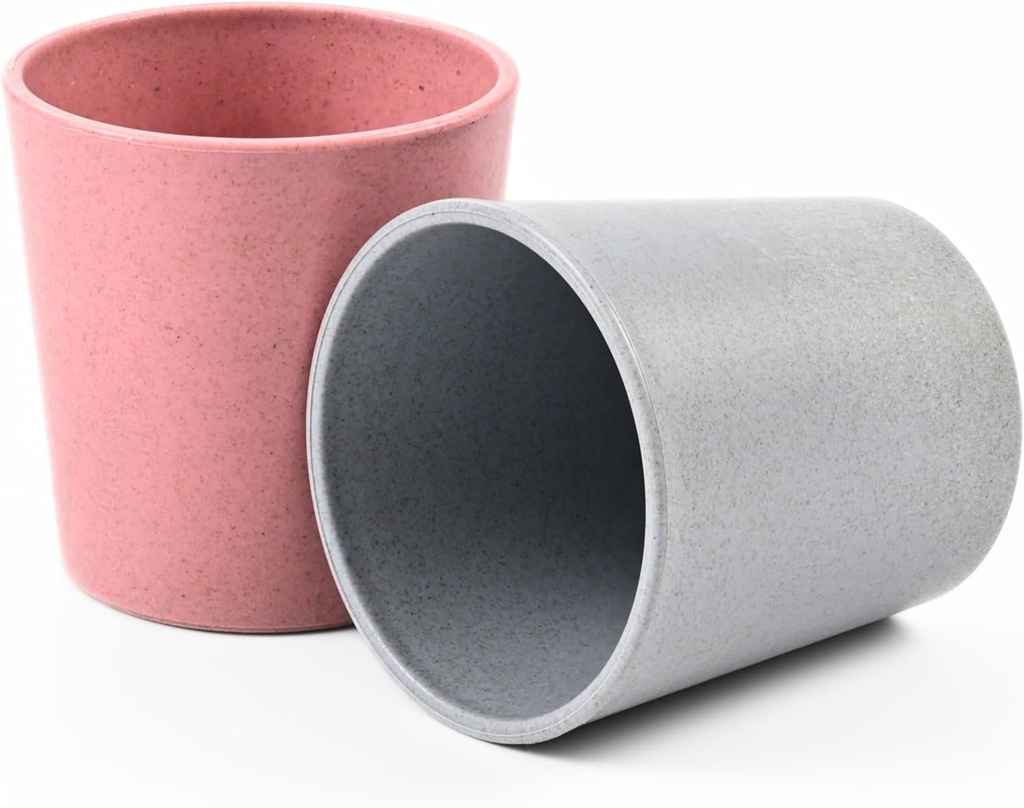 Eha Earth-Friendly Unbreakable Drinking Glass Set of 2 for Water and Juice | 180 ml Each | Tumblers for Kids Made with Rice Husk Biocomposite| Microwave Safe | for Hot & Cold | Inno-Azur