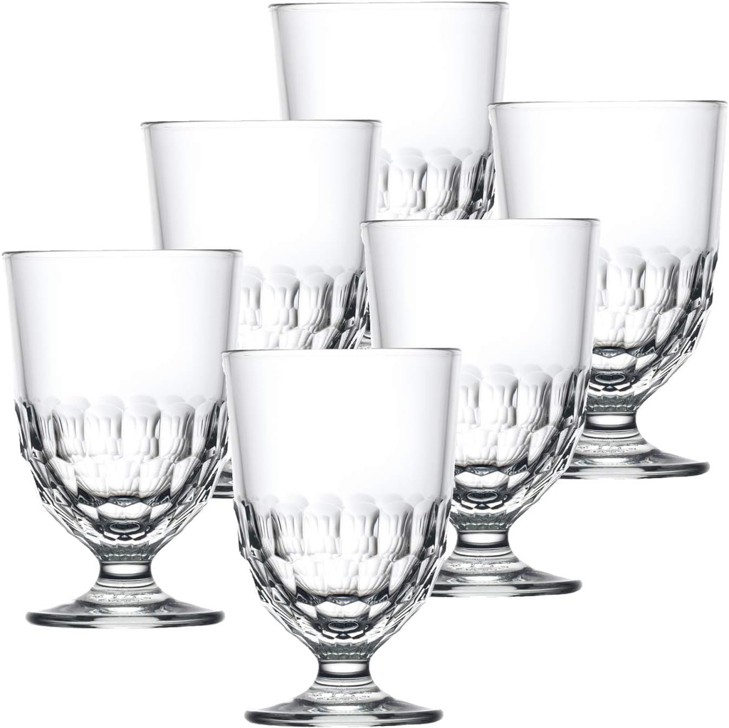 La Rochere Artois Water Glass Set of 6 - Modern Drinking Glasses Set for Any Occasion - Upgrade Your Glassware with Our Dishwasher Safe Glasses (10.5 oz)