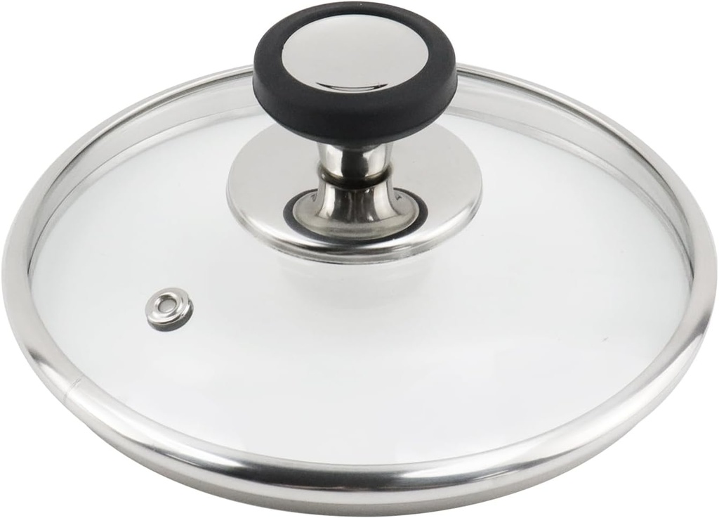 Universal Lids for Pots, Pans and Skillets, Round Tempered Versatile Glass Pot Lids, 6 Inch Pan Lid, Replacement Pan Cover for Wok, Frying, Crock Pot Lid Type-1, 1 PCS(Silver)