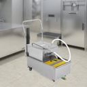Mobile Fryer Filter, 550W Mobile Fryer Filter Machine 55L/14.53 Gallons Cooking Oil Filtration System with Foldable U-Shaped Handle 60-120℃/140-248℉in Burger Shops, Fast Food Restaurants
