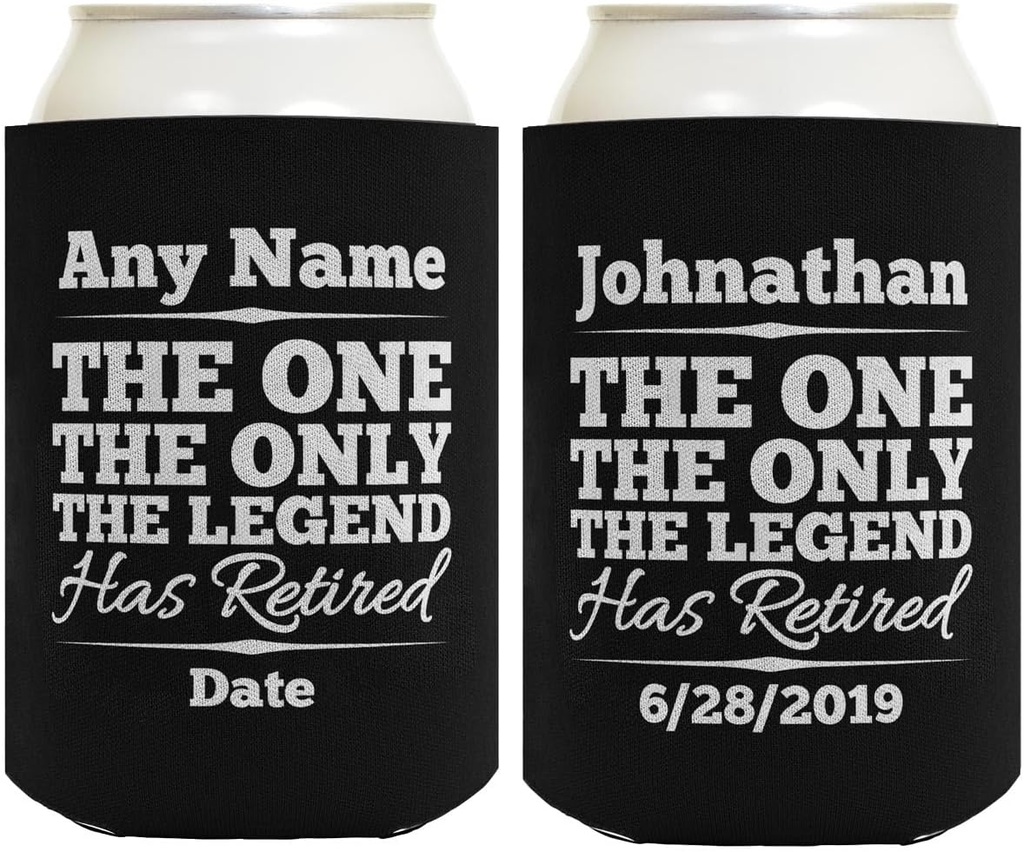 Personalized Retirement Gifts For Women The One Only Legend Has Retired Personalized Name and Date 2-Pack Personalized Can Drink Thermocoolers