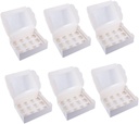 6Pcs Cupcake Boxes with Transparent Window Food Grade Cake Containers for Muffins Bakery Treats Cup Design for Parties Events