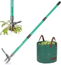 Weed Puller Tool Gardening Hand Weeding Tool with Long Handle 4 Steel Claws and Collapsible Trash Can for Lawn and Garden,Easily Remove Weeds Without Bending, Pulling,or Kneeling