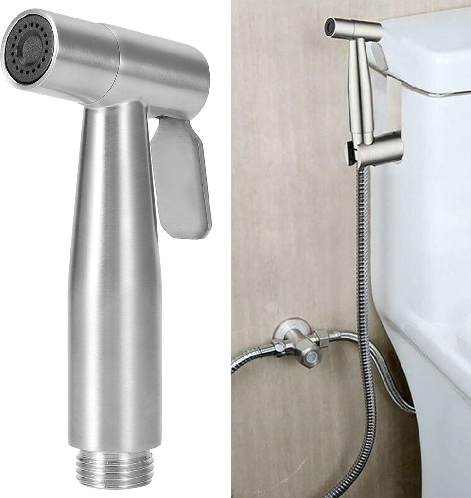 G1/2 Toilet Bidet Sprayer, Stainless Steel Handheld Bidet Spray Head, Toilet Spray Nozzle Bathroom Accessories