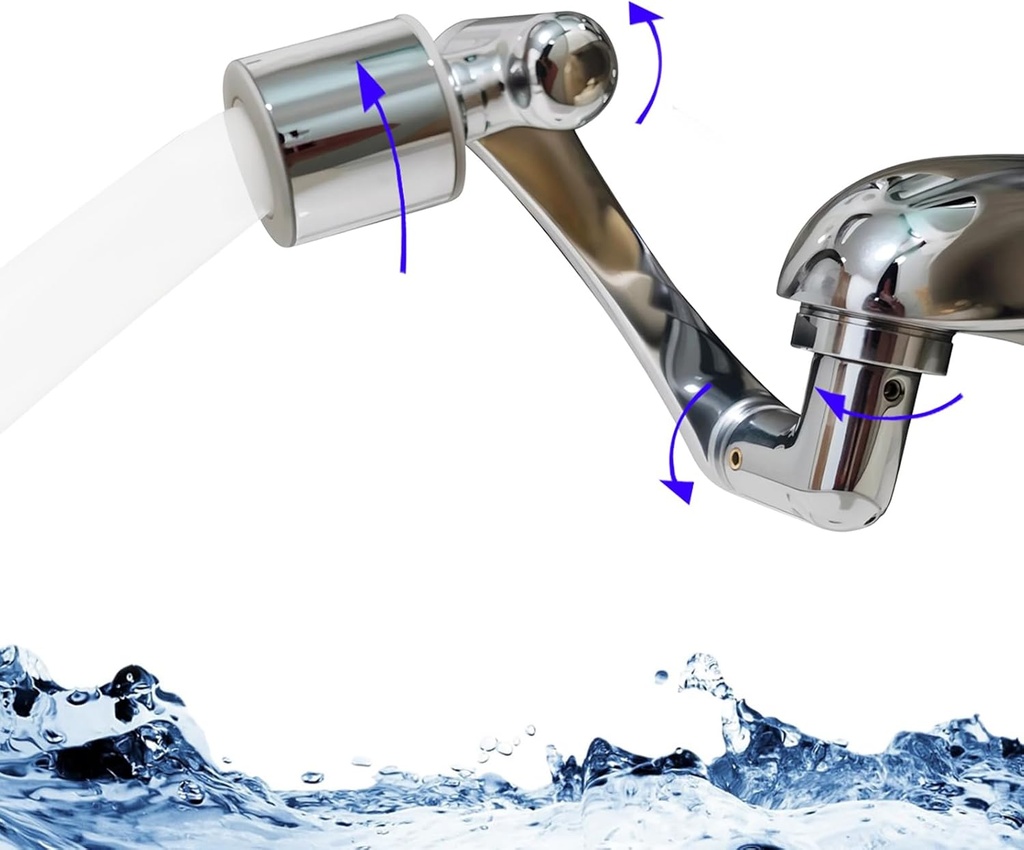 Swivel Sink Faucet Extender - for Bathroom Sink, Kitchen Sink, Toddlers, Kids, Made of Solid Copper, 2 Mode Water Outlets - Easily Extend The Reach of Your Faucet