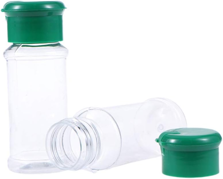 Cabilock 25pcs Plastic Spice Dispenser Jar Seasoning Container for Bbq and Kitchen Random Easy to Clean and Refill for Salt Pepper and Coarse Spices