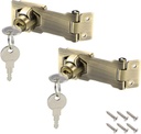 uxcell 3-inch Keyed Hasp Locks Zinc Alloy Twist Knob Keyed Locking Hasp W Screws for Door Cabinet Keyed Alike Bronze Tone 2Pcs