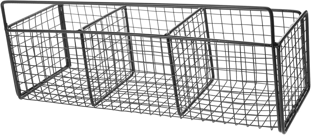 PRETYZOOM Wall-mounted Spice Rack Kitchen Hanging Basket Minimalist Style Garlic Ginger Storage Rack Iron Material Fruit Storage Holder