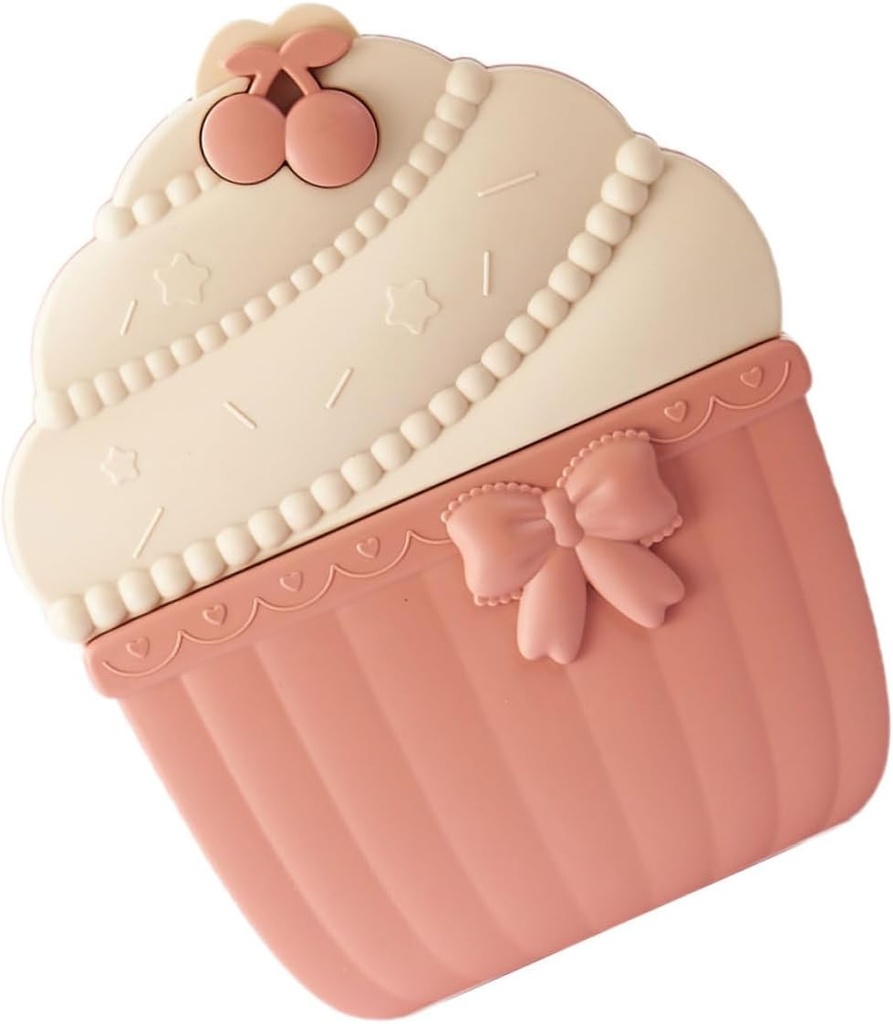 1Pc Creative Pink Cupcake Shaped Candy Storage Box Lovely Candy Holder with Divided Compartments for Snacks and Toothpicks Material for Parties and Treats