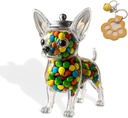 Chihuahua Candy Jar, French Bulldog Cookie Jar, Cute Glass Dog Treat Jars with Lid, Airtight Dog Snack Container for Cookies, Animal Cookies Bulk Storage Container for Candy,Coffee Pods (A, 1PC)