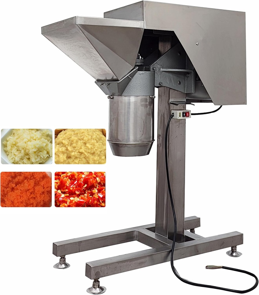 TECHTONGDA Fruit Vegetables Grinder Crusher Tomato Paste Making Machine Commercial Food Processor Chili Ginger Garlic Chopper 220V with Inlet Dia 8.27 Inch for Crushing Grinding Fruits & Vegetables