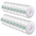 Clear Tape 16 Rolls - Transparent Gift Wrapping Tape Refills, Premium Adhesive for Gifts, Office Tapes Bulk, Desk & Home Supplies - Gift Wrap Tape Rolls