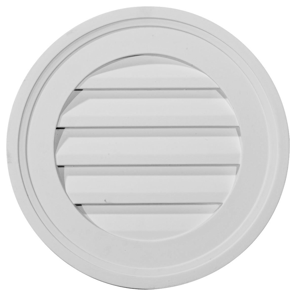 Ekena Millwork 16"W x 16"H x 1 1/8"P, Round Gable Vent Louver, Non-Functional