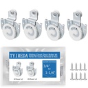 4 Pcs Sliding Closet Door Hardware Closet Sliding Door Wardrobe Cabinet Door Hangers Knob Adjustable Hooks with 8 Screws Closet Door Rollers