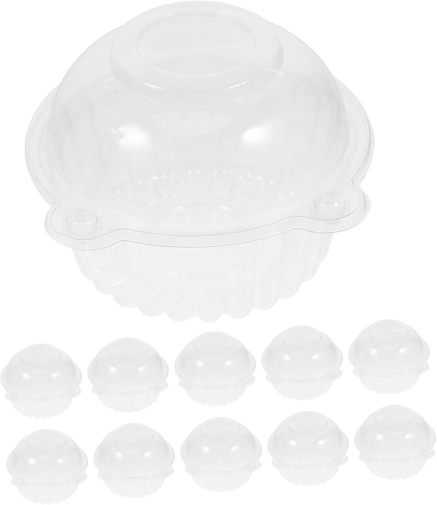Homoyoyo 100pcs Cupcake Containers Clear Plastic Individual Cake Holders for Muffins Desserts Salads and Snacks Elegant Design for Easy Portability and Multiple Uses
