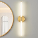 LED Bathroom Light Fixture Modern Brushed Brass Vanity Light Over Mirror Acrylic Gold Wall Sconce Lights for Living Room, Bedroom, Bedside Brightness Dimmable 360° Full Lighting