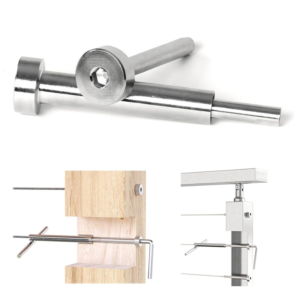 [Patent] Muzata 80 Pack 1/8" Invisible Cable Railing Hardware Kit 40Pair Tensioner and Terminal for 2"x2" 4"x4" Wood Metal Post T316 Stainless Steel Deck Cable Railing System CR26