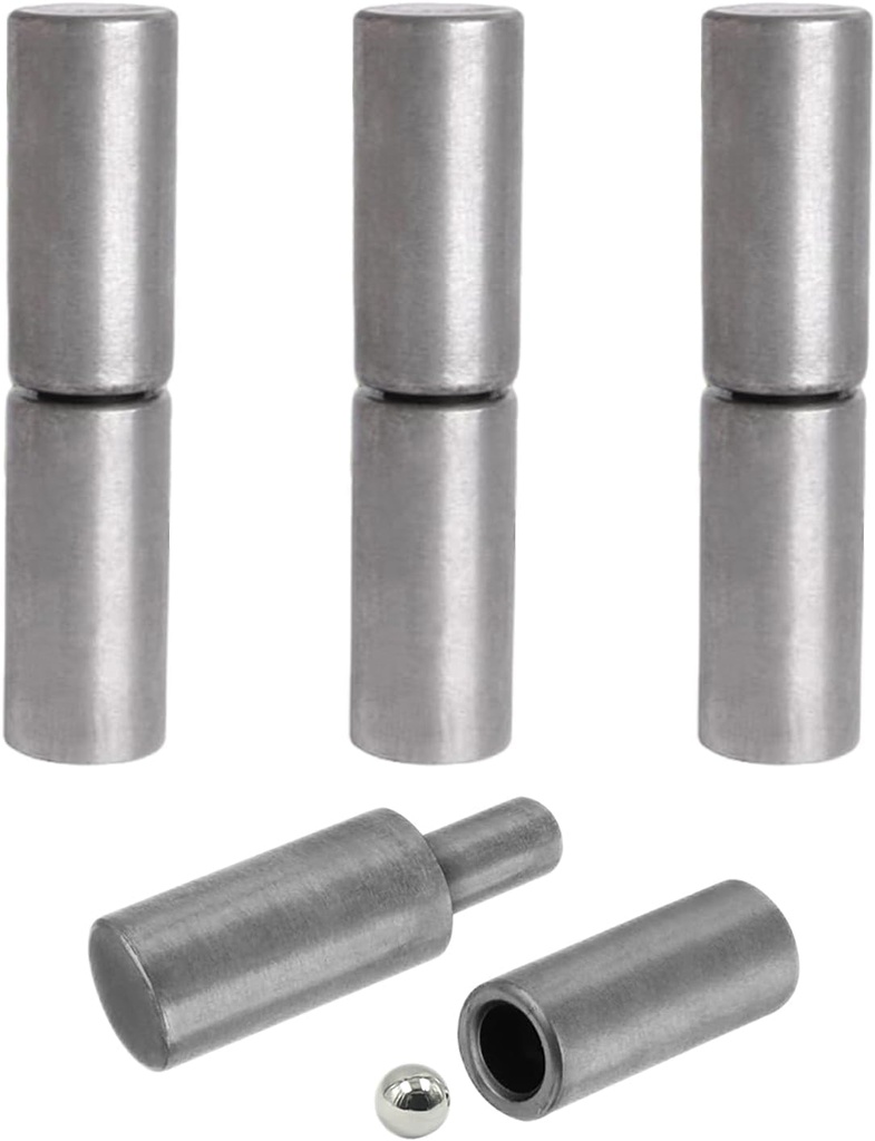 4 Pcs Weldable Barrel Hinges 4⅛x1(LxW) Heavy Duty Steel Weld On Bullet Gate Hinge 1200 lbs Load Capacity for Metal Swing Door,Trailer Ramp Gate,Windows, ½ Dia Pin,Ball Bearing Detachable Hinges