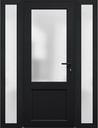 VDOMDOORS Manux 8422 | Matte Black | Exterior Steel Single Front Door | Left-Hand inswing | Size: 60" x 80" | Prehung