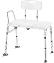 Medical King Transfer Bench MK7140 - Bathtub Shower Chair, Adjustable Height, Holds Up to 400 Lbs, White, Plastic