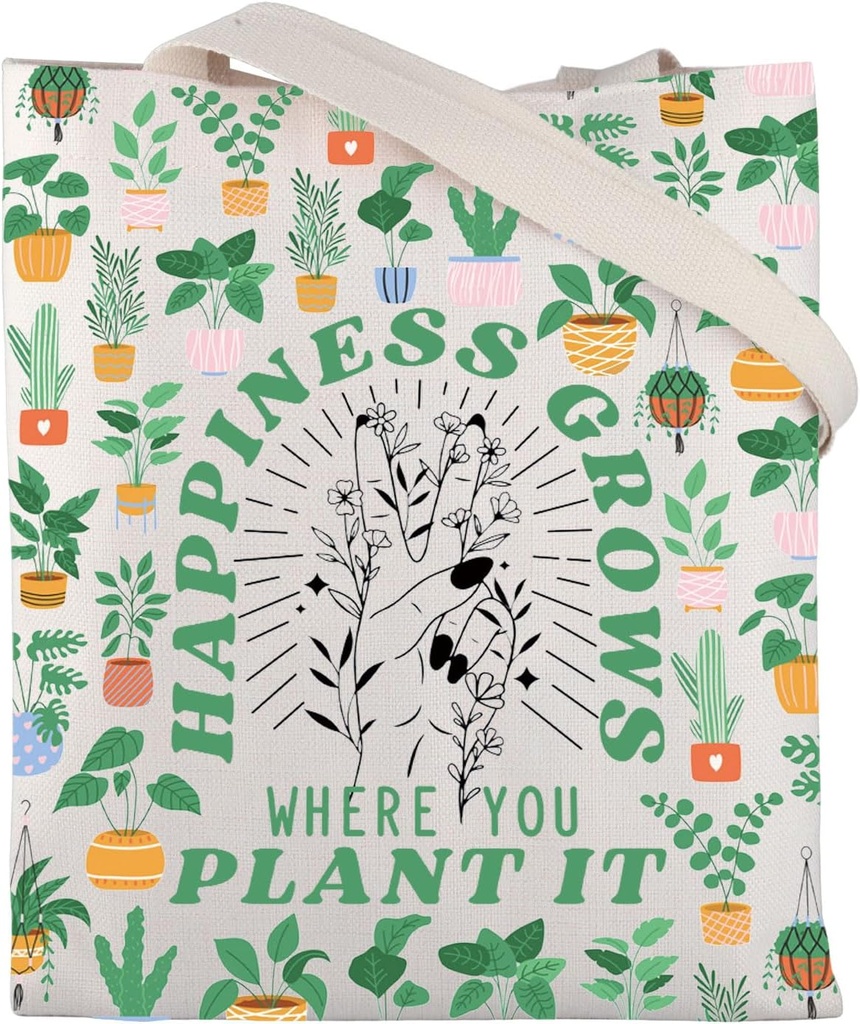 FUSTMW Plant Tote Bag Easily Distracted By Plants Gifts for Plant Lovers Large Reusable Canvas Grocery Bags Shopping Bag