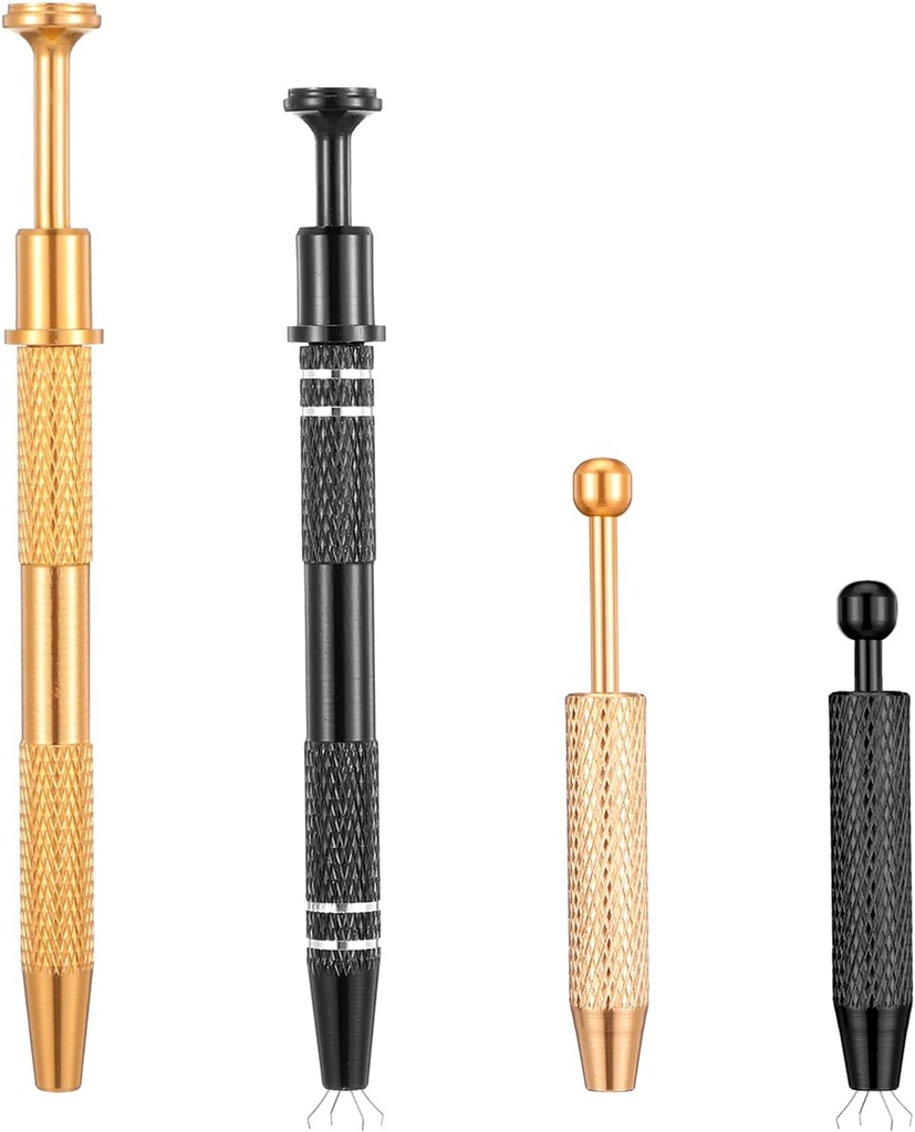 4PCS Piercing Ball Grabber Tool Set, Stainless Steel 4Claw Nail Art Sponge Grabbers Gem Tweezers 4 Prongs Holder Jewelry Grabber for Tiny Objects Ic Chip Electronic Component Nail Bolt Diamond