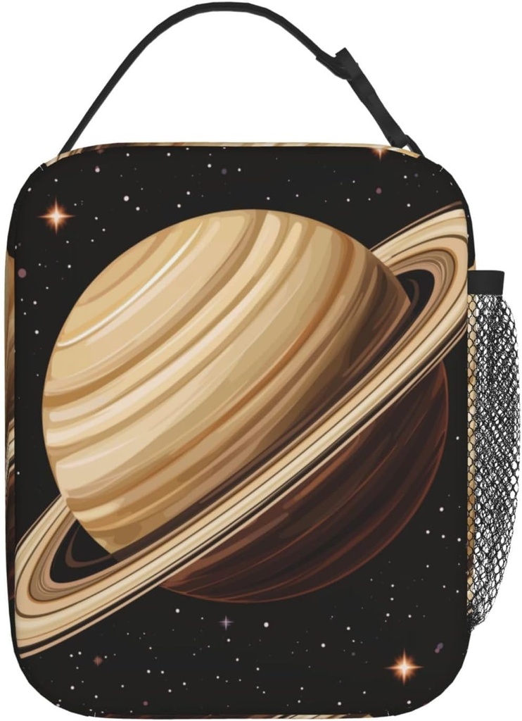 Planet Lunch Box for Kids Aldults, Cosmic Space Galaxy Reusable Thermal Insulation Cooler Tote Bags, Star Background Pattern Insulated Bag for Student, School Picnic Camping Travel, Gifts