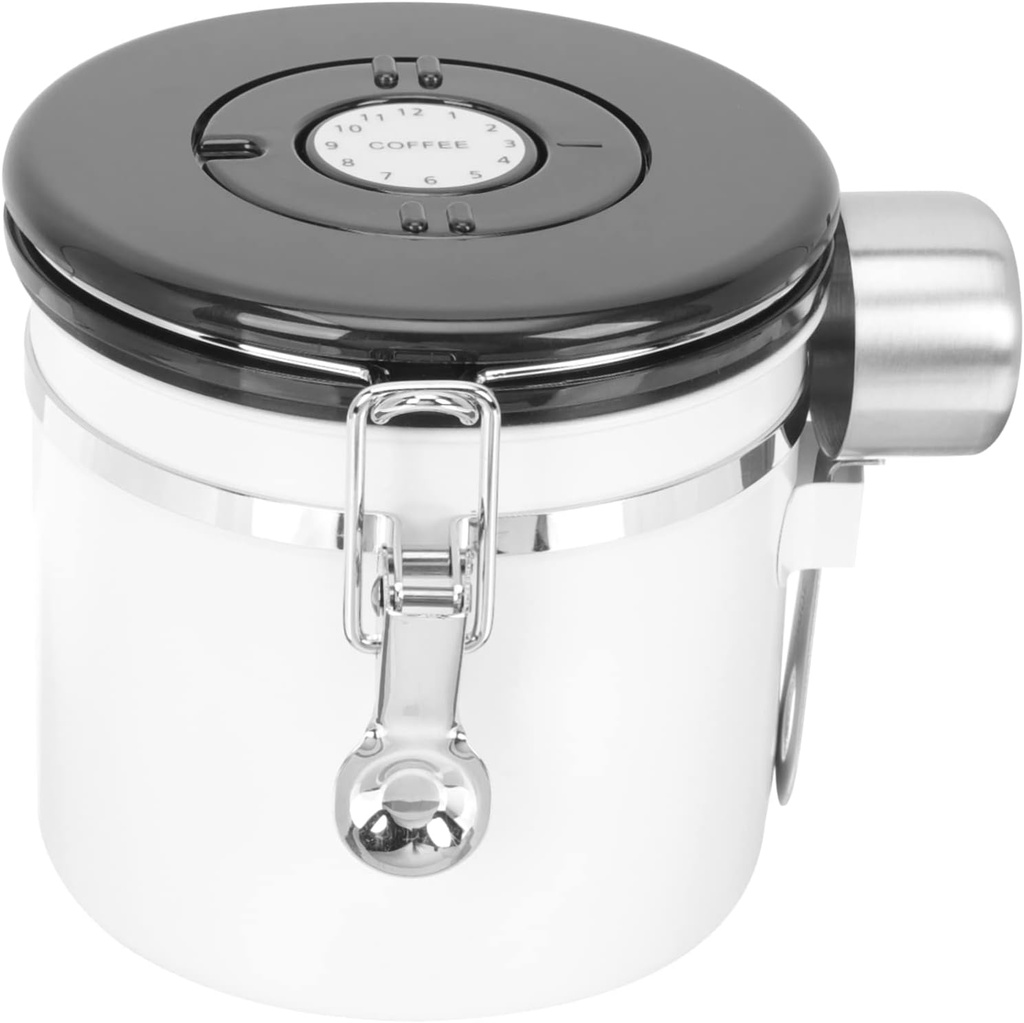 DECHOUS Sealed Bean Canister Spoon Airtight Coffee Ground Holder Stainless Steel Storage Jar Reusable Storage Container Kitchen Canister Desktop Accessories