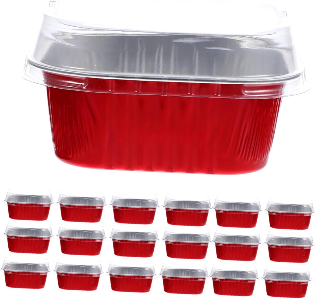 40 Sets Aluminum Foil Cake Boxes Tiramisu Baking for Ovens Microwaves Air Fryers Food Containers for Picnics Parties
