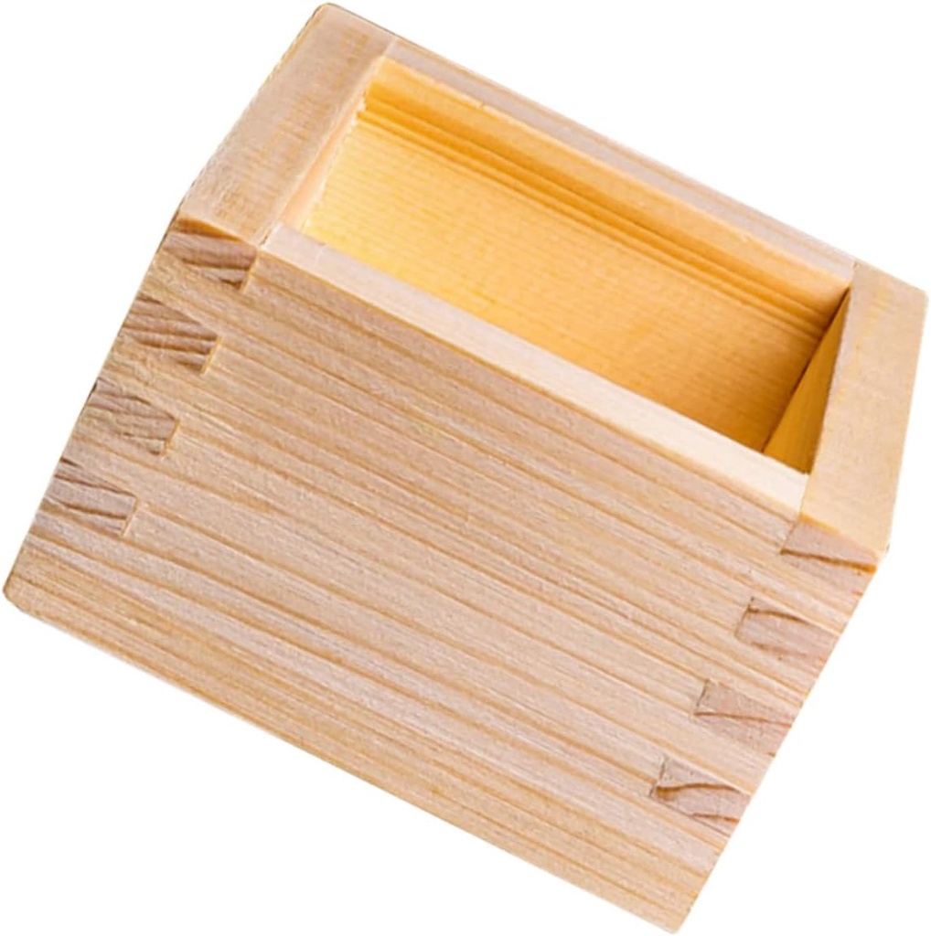 Healifty 1pc Natural Sake Cup Box Japanese Masu Square Cups Sake Utensils for Friends
