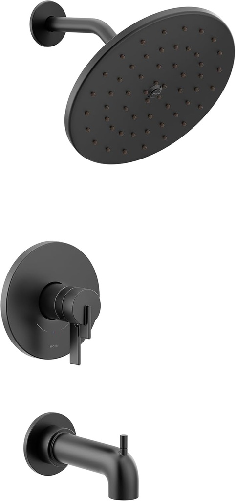 Moen Cia Matte Black M-CORE 4-Series Thermostatic Tub and Shower Trim, Valve Required, UT4362EPBL