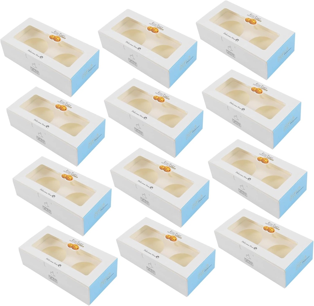 PRETYZOOM 25pcs White Treat Boxes Windowed Dessert Containers for Bakery Cupcake Carriers for Wedding