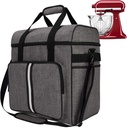 BAGLHER Heavy Duty Kitchen Mixer Cover for 6-8 Quart Stand Mixers, 2-in-1 Shoulder & Hand Carrying Case with Accessory Pockets (15”x10.5”x17”, Grey)