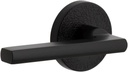 Viaggio CLOMLTMIL_PRV_238_LH Motivo Left Handed Solid Brass Privacy Door Lever Set with Milano Lever and Circolo Leather Rosette - 2-3/8" Backset - Satin Black
