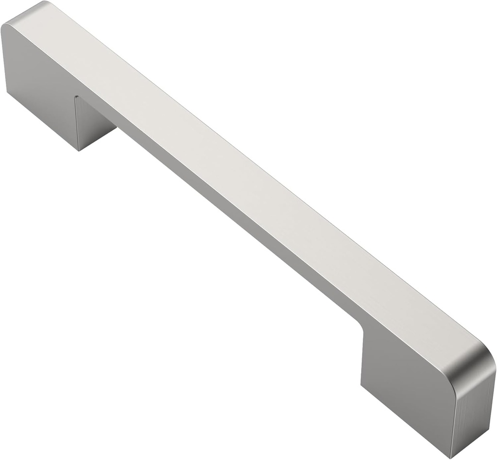 Alzassbg 10 Pack Brushed Satin Nickel Cabinet Pulls, 5 Inch(128mm) Hole Centers Kitchen Hardware Cabinet Handles Rectangle Pulls for Cabinets AL3055SN