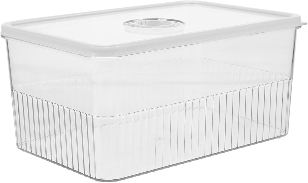 Mikinona Airtight Bread Box Storage Container with Lid Capacity Toast Organizer for Kitchen and Refrigerator Transparent Pet Material for Visibility for Bread and Snacks