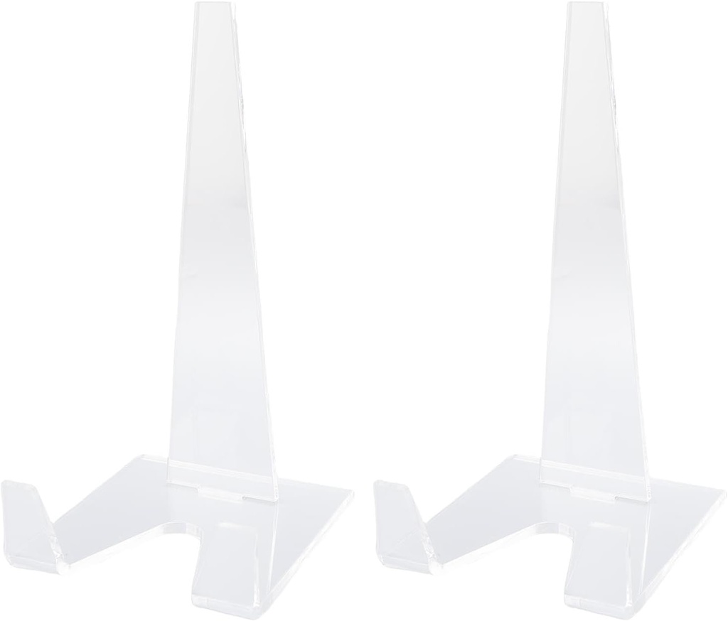 Plate Stand, 2 Pcs Clear Acrylic Versatile Display Holder Picture Frame Stand 10x10x20cm/3.9x3.9x7.9in