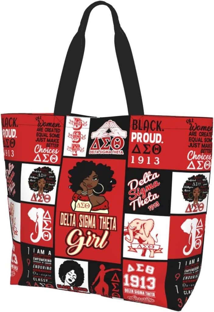 Tote Bag Sorority Gifts Woman Travel Foldable Reusable Canvas Storage Bag Shopping