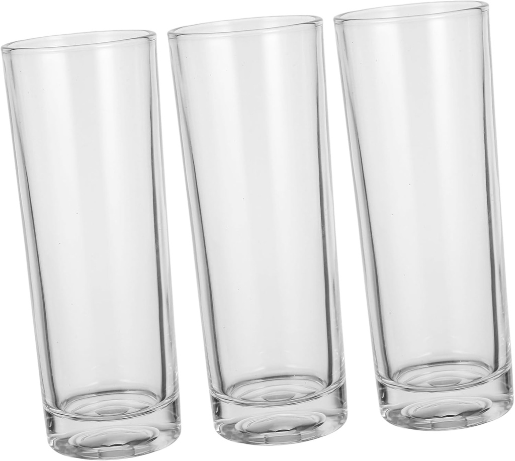 3pcs Elegant Glass Water Cups Ribbed Glassware for Home Restaurant Bar Party