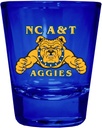 R and R Imports North Carolina A&T State Aggies Full Color 2 oz Shot Glass Blue Officially Licensed Collegiate Product 4-Pack