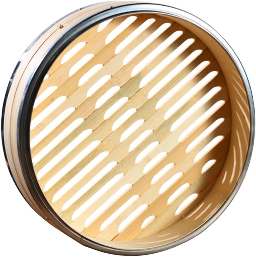Convenient Bamboo Food Steamer No Cover Large Steam Fish Seafood Beef for Kitchen