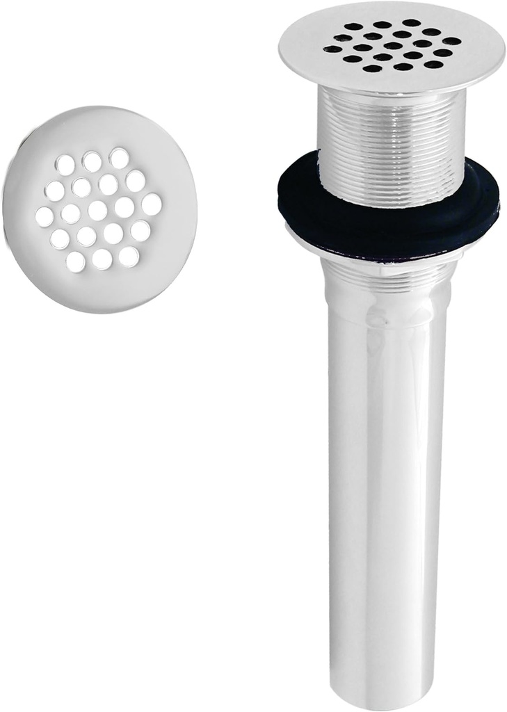 Westbrass D411-12-50 Grid Strainer Lavatory Drain w/o Overflow Holes - Exposed, Powder Coat White