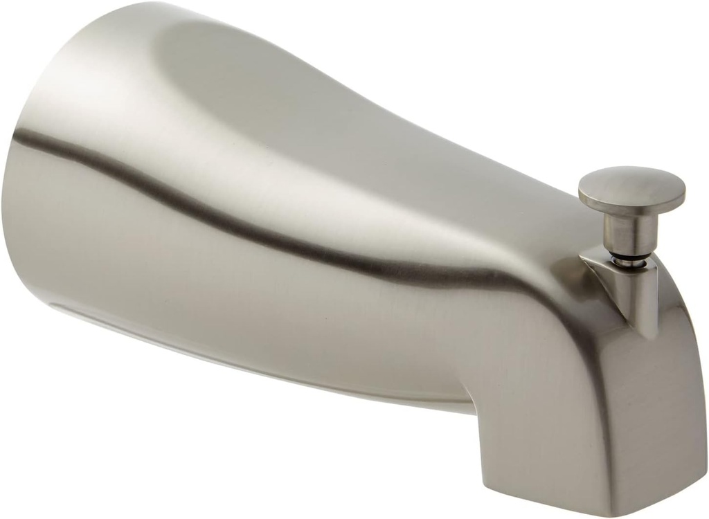 Brushed Nickel Bathtub Spout with Diverter, Tub Faucet with Slip-Fit Connection (2.5 x 5 in)