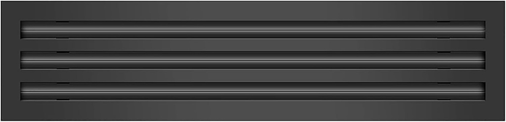 BUILDMART - 24" Linear Slot Diffuser - (3 Slot) Triple Slot - Black Decorative Aluminum Air Vent - Heating and Cooling Modern AC Vent Cover for Ceiling, Walls & Floors - Texas Buildmart