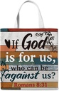 Christian Religious Bible Tote Bags Gifts for Women, If God Is for Us Who Can Be Against Us, Bible Verse Travel Reusable Totes Bag for Church Shopping Camping