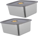 Kichvoe Stainless Steel Food Containers, 2Pcs Freezer Food Containers With Silicone Lid, Leak-Proof 600ml Snack Containers Lunch Box For Sandwiches, Fruits, Vegetables, Bread