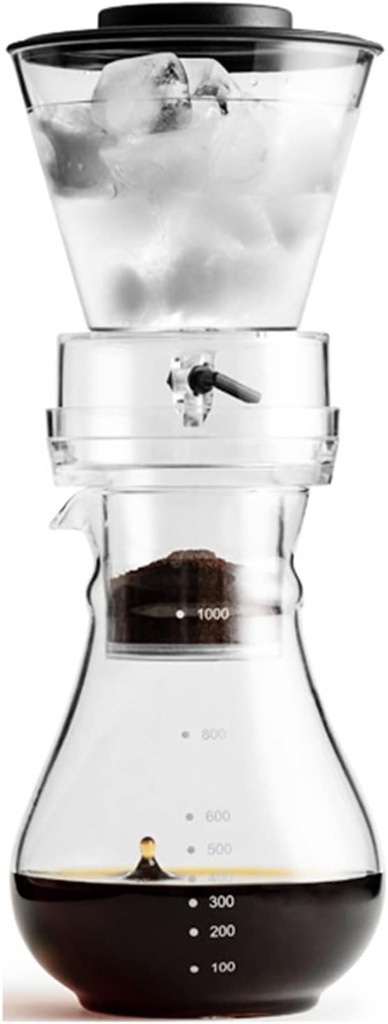 Ice Drip Coffee Pot Glass Coffee Maker 1000ML Household Machine Ice Brew Kettle Tea Glass Pot Hand Brew Cold Ice Brew Pot Espresso Coffee