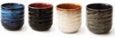 Japanese Style Ceramic Tea Set, Tea Cup, Coffee Cup, Yerba Mate Set, Ceramic Mate Cup Set of 4 (4 colors)
