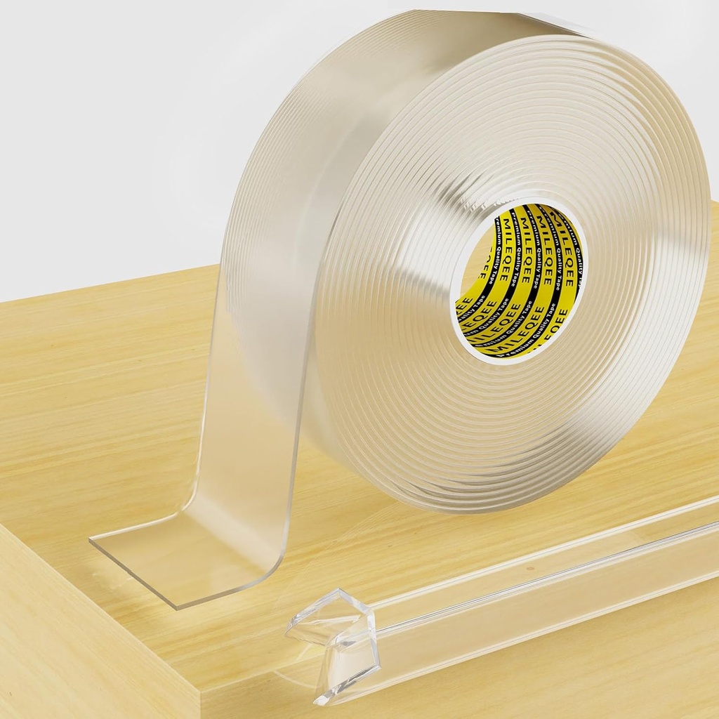 Clear Edge Protector Strip, 1.18in x 16.4FT, Sharp Edge Wrap Cover Tape, Self Adhesive Protective Bumper Guards for Cabinet Door Desk Glass Table Bed Furniture, Kitchen Countertop, Waterproof