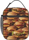 Lunch Box for Kids Adults Girls Boys Hamburger Lunch Bag Cooler Tote Reusable Insulated Lunch Bag Container Gifts for Office Picnic Travel Work School
